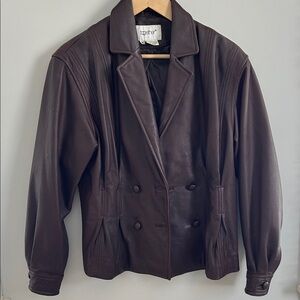 Together Women's Dark Brown Leather Blazer